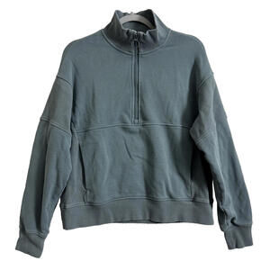 Vuori Women's Half Zip Sedona Sweatshirt in Gray Green